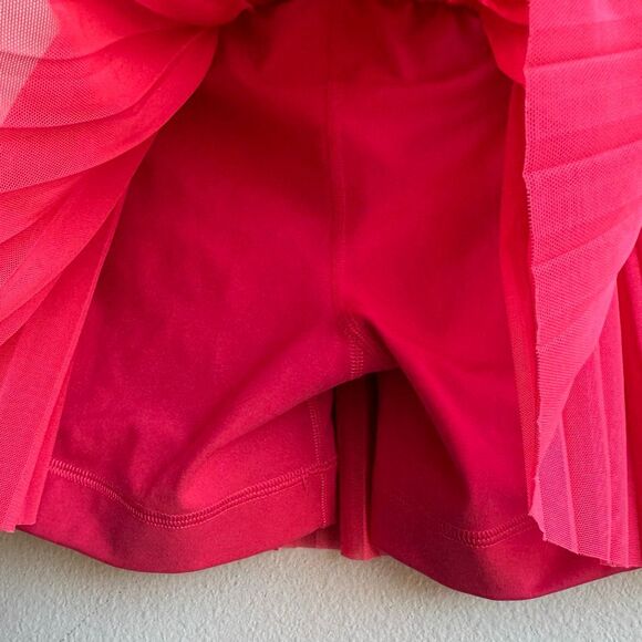 Lululemon Athletica Lip Gloss Pink Mesh Pleats Mini Tennis Skirt Women's Size 4 - Picture 4 of 5